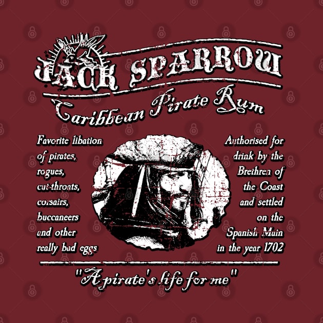 Jack Sparrow Rum distressed by woodsman