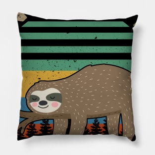 Not Fast Not Furious Funny Lazy Sloth Vintage Pillow