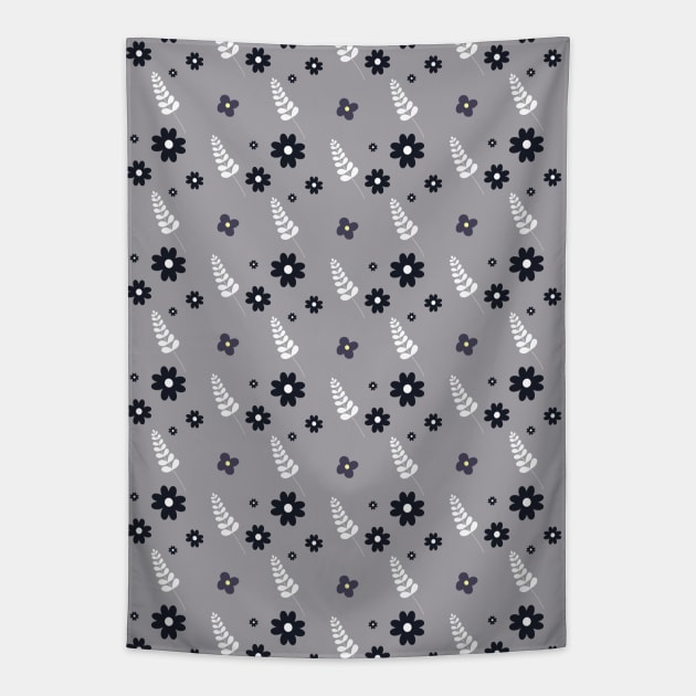 Mountain Ash Collection - Black and white vintage floral pattern Tapestry by Missing.In.Art
