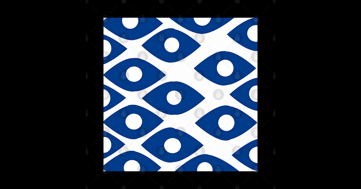 Blue and White Fish Eye Pattern - Blue - Sticker | TeePublic