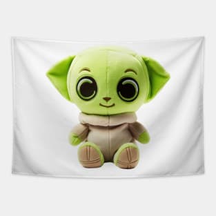 Adorable Green Baby Alien Plushie Tapestry