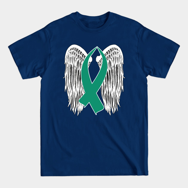 Disover Winged Awareness Ribbon (Teal) - Awareness Ribbon - T-Shirt