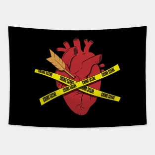 Heart Crime Scene Tapestry