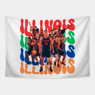 Illinois Fighting Illini Big Ten Champs 2024 Mens Basketball Tapestry