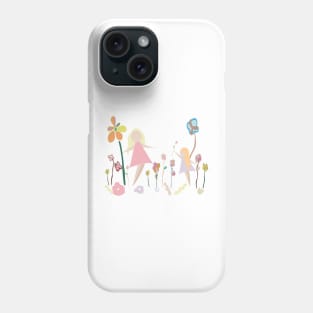 Mom and kids with flowers Phone Case