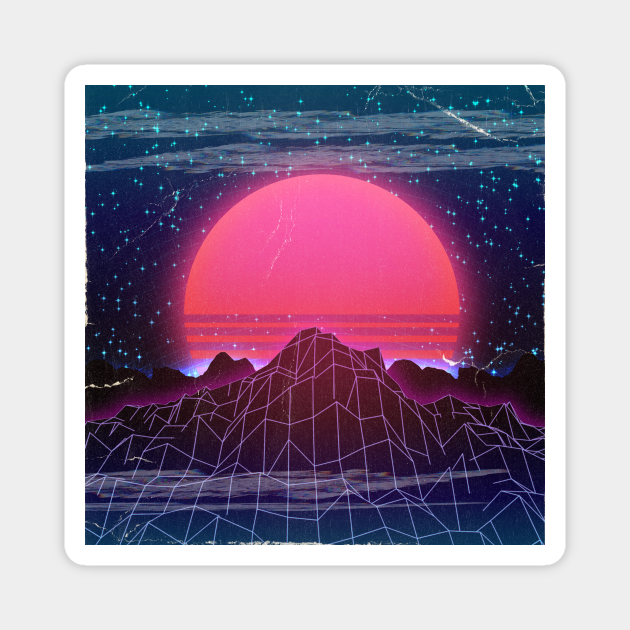 Synthwave Sunset - Synthwave - Magnet | TeePublic