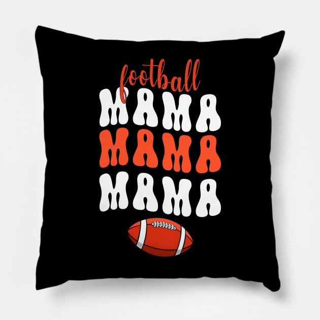 Football Mama Groovy Pillow by Quotes NK Tees