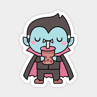 Cute Little Vampire Sucking Bubble Tea Magnet