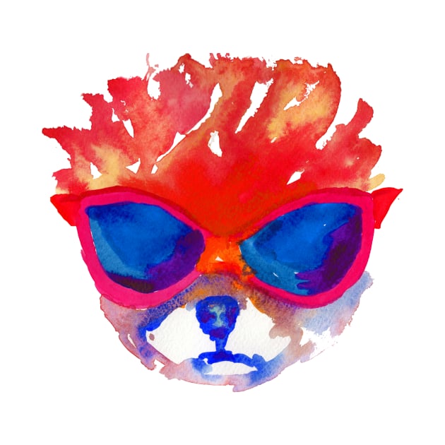 Pomeranian with glasses by AgniArt