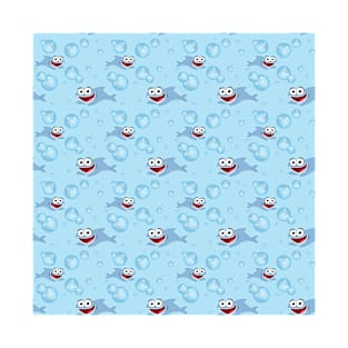 Sharks & Bubbles - Seamless Pattern T-Shirt