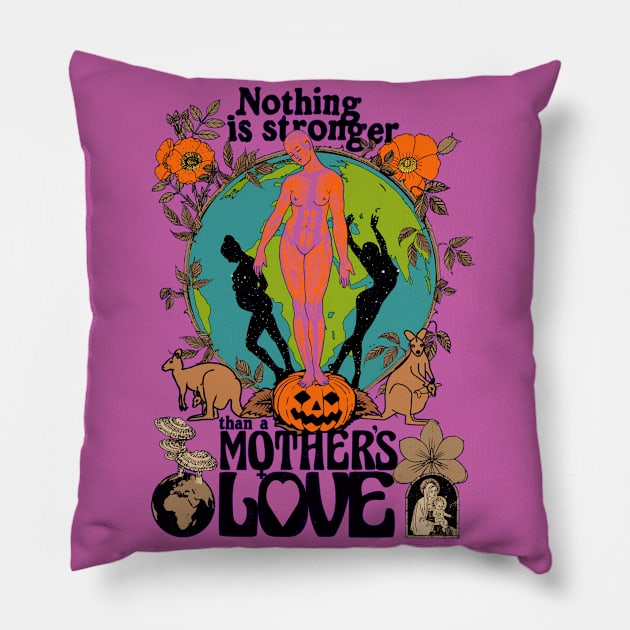 Nothing Is Stronger Than A Mother's Love - Fall Autumn October Halloween Illustration Pillow by blueversion