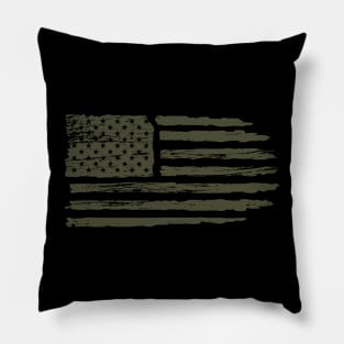 Vintage American Flag With Military Color Pillow