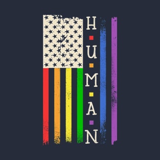 Human Rainbow Flag - LGBT Kindness Love Equality Gay Pride T-Shirt