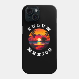 Tulum Mexico Vintage Graphic Retro 70s Sunset Beach Phone Case