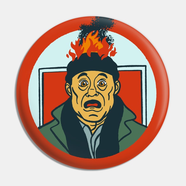 Harry On Fire - Home Alone Tribute Pin by sombreroinc