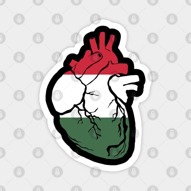 Hungarian flag heart Magnet by Bun Art Store