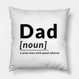 Definition Dad Fathers Wise Advice Noun Pillow
