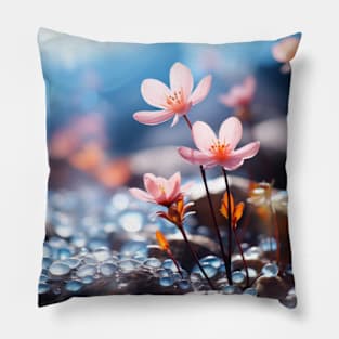 Wild flower Water Lake Nature Serene Pillow