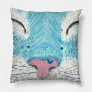 Blue cat face Pillow