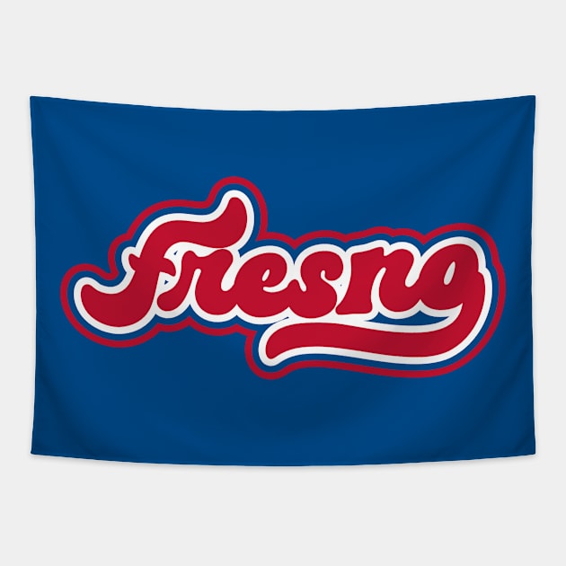 Retro Fresno Script Tapestry by SLAG_Creative