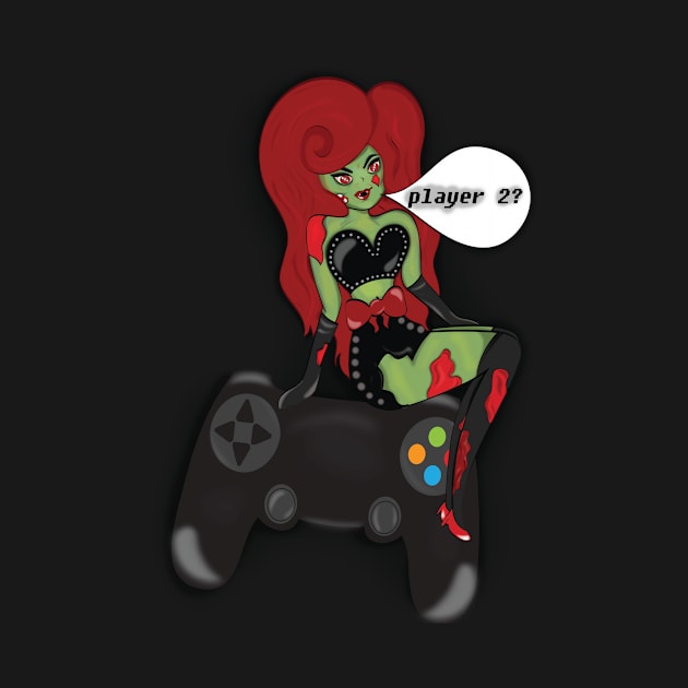 Pinup Zombie Gamer by DaintyMoonDesigns