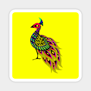 shiny peacock bird in phoenix in pride ecopop Magnet