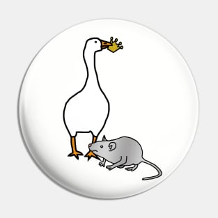 Gaming White Goose Steals Crown from Metal Rat Pin