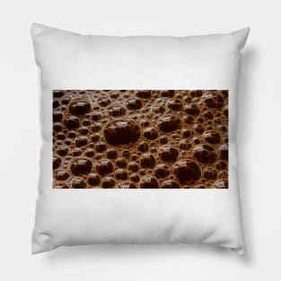 many temporary frothy brown coffee bubbles Pillow