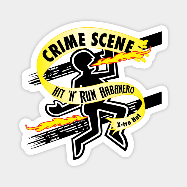 Crime Scene Hot Sauce Magnet by hideedoodle