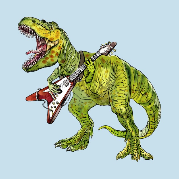 T-Rex Guitarist by WorldDinosaurs