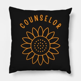 Minimalist sunflower counselor back to school Counselor Pillow