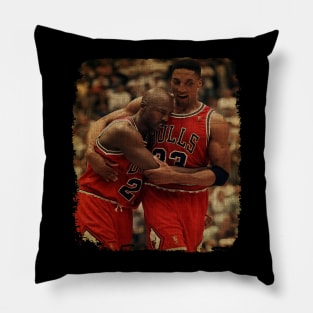 Scottie Pippen And Michael Jordan Vintage Pillow