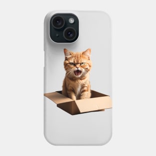 Funny Mean Cat In Box Crazy Mad Angry Cat Phone Case