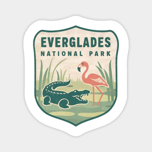 Everglades National Park Vintage Emblem Magnet by Perspektiva