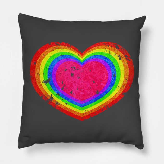 Rainbow Heart Pillow by sambeawesome