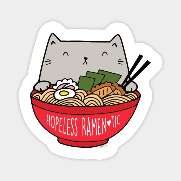 Hopeless Ramen-tic Cat Magnet by Catparty