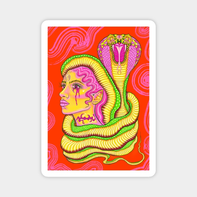 Psychedelic Medusa Magnet by NibsonMother