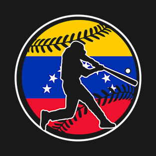 Venezuelan Flag Baseball Hitter Venezuela Baseball Fan T-Shirt