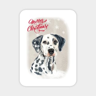 Lovely Dalmatian Merry Christmas Santa Dog Magnet