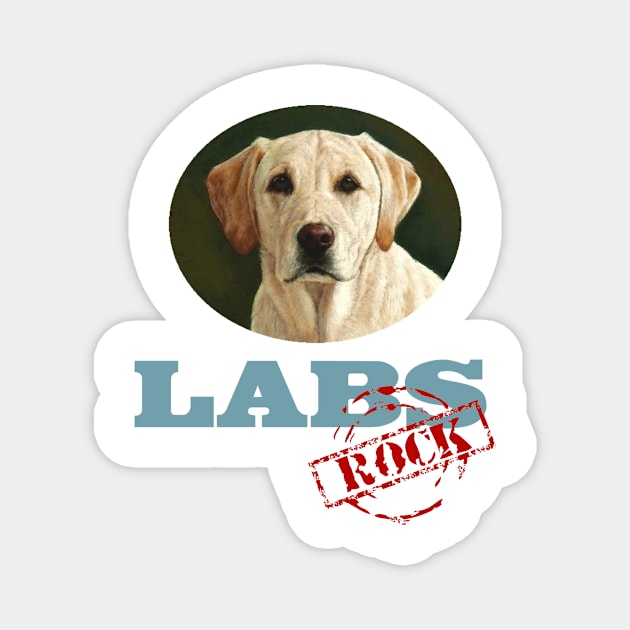 Yellow Labs Rock! Magnet by Naves