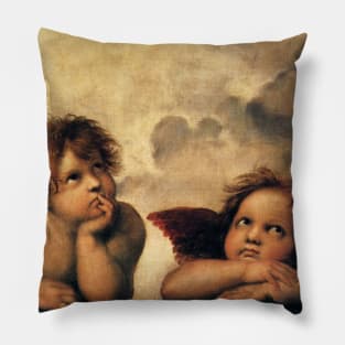 Sistine Madonna Angels by Raphael Pillow