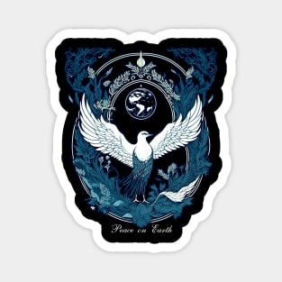 Peace On Earth White Bird Magnet