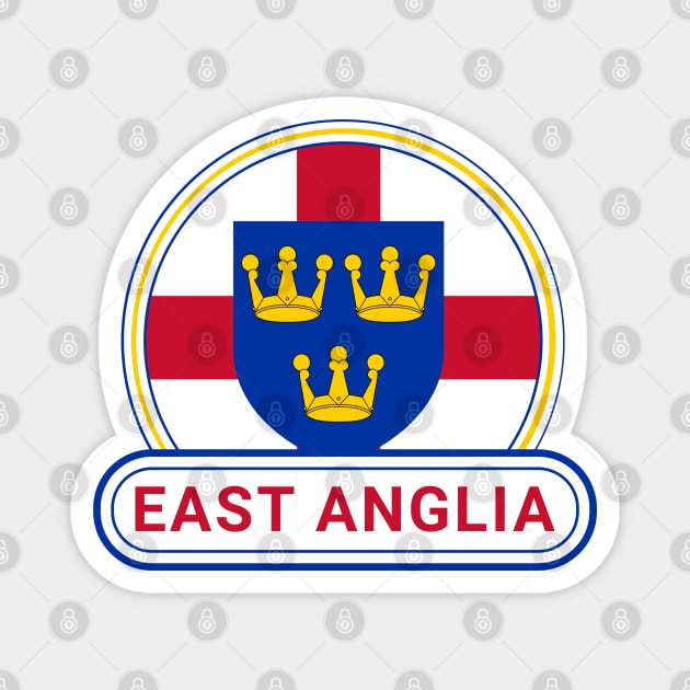 England History East Anglia Country Badge - East Anglia Flag Magnet by Yesteeyear