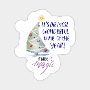 Make Christmas Magic! Watercolour Christmas Tree Design Magnet