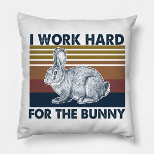 Rabbit I Work Hard Pillow