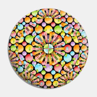 Rainbow Polka Dots Mandala Pin