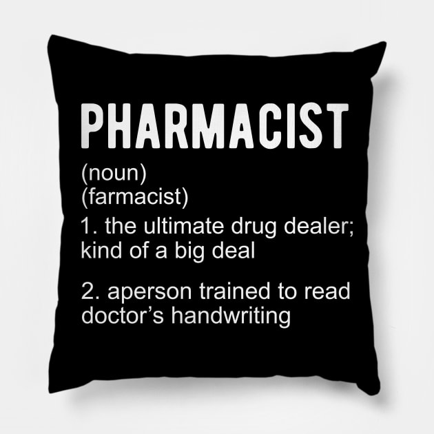 Pharmacist Definition Pillow by fromherotozero