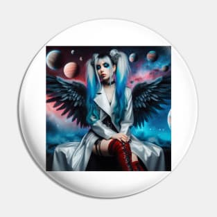 Goth Angel Girl Pin