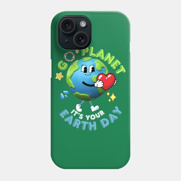 Go Planet Its Your Earth Day Kids Phone Case by TreSiameseTee