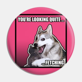 You're Looking Quite Fetching! Meme Dog Cheeky/Flirty Pin